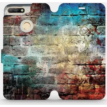 Pouzdro na mobilní telefon Flipové pouzdro Mobiwear - Huawei Y6 Prime 2018 - V061P Zeď (Knížkové flip pouzdro, obal, kryt na mobil Huawei Y6 Prime 2018 - V061P Zeď, materiál Umělá kůže + TPU - ochrana 360°, stojánek, silikonová vanička, magnetické zavírání)