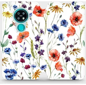 Pouzdro na mobilní telefon Flipové pouzdro Mobiwear - Nokia 7.2 - MP04S Luční kvítí (Knížkové flip pouzdro, obal, kryt na mobil Nokia 7.2 - MP04S Luční kvítí, materiál Umělá kůže + TPU - ochrana 360°, stojánek, silikonová vanička, magnetické zavírání)