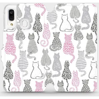 Pouzdro na mobilní telefon Flipové pouzdro Mobiwear - Samsung Galaxy A40 - MX01S Kočičí zádíčka (Knížkové flip pouzdro, obal, kryt na mobil Samsung Galaxy A40 - MX01S Kočičí zádíčka, materiál Umělá kůže + TPU - ochrana 360°, stojánek, silikonová vanička, magnetické zavírání)