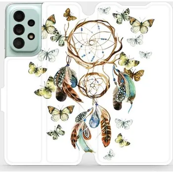 Pouzdro na mobilní telefon Flipové pouzdro Mobiwear - Samsung Galaxy A33 5G - M001P Lapač a motýlci (Knížkové flip pouzdro, obal, kryt na mobil Samsung Galaxy A33 5G - M001P Lapač a motýlci, materiál Umělá kůže + TPU - ochrana 360°, stojánek, silikonová vanička, magnetické zavírání