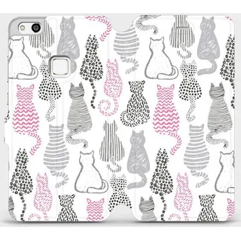 Pouzdro na mobilní telefon Flipové pouzdro Mobiwear - Huawei P10 Lite - MX01S Kočičí zádíčka (Knížkové flip pouzdro, obal, kryt na mobil Huawei P10 Lite - MX01S Kočičí zádíčka, materiál Umělá kůže + TPU - ochrana 360°, stojánek, silikonová vanička, magnetické zavírání)