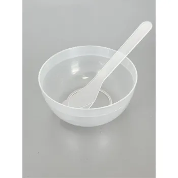 Kadeřnické křeslo Miska se špachtlí na masky, průhledná