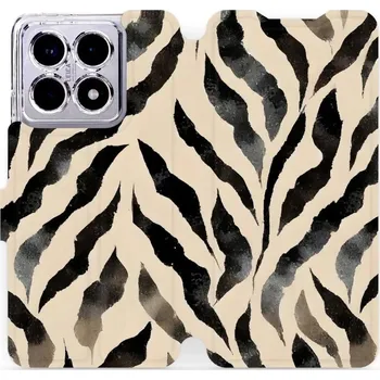 Pouzdro na mobilní telefon Flipové pouzdro Mobiwear - Xiaomi 14T Pro - VA53S Zebří (Knížkové flip pouzdro, obal, kryt na mobil Xiaomi 14T Pro - VA53S Zebří, materiál Umělá kůže + TPU - ochrana 360°, stojánek, silikonová vanička, magnetické zavírání)