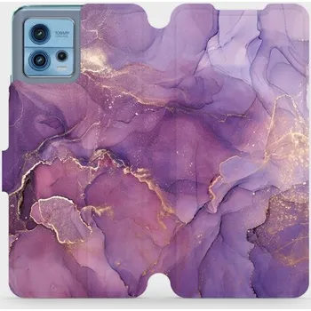 Pouzdro na mobilní telefon Flipové pouzdro Mobiwear - Motorola Moto G72 - VP20S Fialový mramor (Knížkové flip pouzdro, obal, kryt na mobil Motorola Moto G72 - VP20S Fialový mramor, materiál Umělá kůže + TPU - ochrana 360°, stojánek, silikonová vanička, magnetické zavírání)