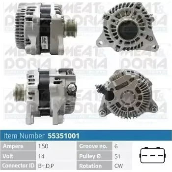 Alternátor MEAT & DORIA Alternátor MAD 55351001 + DOPRAVA ZDARMA!