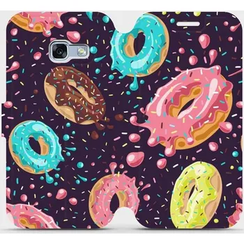 Pouzdro na mobilní telefon Flipové pouzdro Mobiwear - Samsung Galaxy A3 2017 - VP19S Donutky (Knížkové flip pouzdro, obal, kryt na mobil Samsung Galaxy A3 2017 - VP19S Donutky, materiál Umělá kůže + TPU - ochrana 360°, stojánek, silikonová vanička, magnetické zavírání)