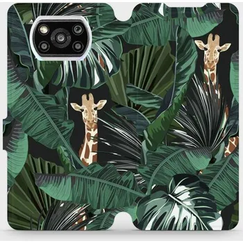 Pouzdro na mobilní telefon Flipové pouzdro Mobiwear - Xiaomi POCO X3 Pro - VP06P Žirafky (Knížkové flip pouzdro, obal, kryt na mobil Xiaomi POCO X3 Pro - VP06P Žirafky, materiál Umělá kůže + TPU - ochrana 360°, stojánek, silikonová vanička, magnetické zavírání)