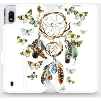 Pouzdro na mobilní telefon Flipové pouzdro Mobiwear - Samsung Galaxy A10 - M001P Lapač a motýlci (Knížkové flip pouzdro, obal, kryt na mobil Samsung Galaxy A10 - M001P Lapač a motýlci, materiál Umělá kůže + TPU - ochrana 360°, stojánek, silikonová vanička, magnetické zavírání)