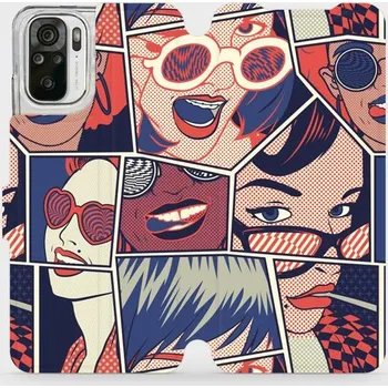 Pouzdro na mobilní telefon Flipové pouzdro Mobiwear - Xiaomi Redmi Note 10S - VP18P Komiks (Knížkové flip pouzdro, obal, kryt na mobil Xiaomi Redmi Note 10S - VP18P Komiks, materiál Umělá kůže + TPU - ochrana 360°, stojánek, silikonová vanička, magnetické zavírání)