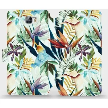 Pouzdro na mobilní telefon Flipové pouzdro Mobiwear - Huawei Y6 II Compact - M071P Flóra (Knížkové flip pouzdro, obal, kryt na mobil Huawei Y6 II Compact - M071P Flóra, materiál Umělá kůže + TPU - ochrana 360°, stojánek, silikonová vanička, magnetické zavírání)