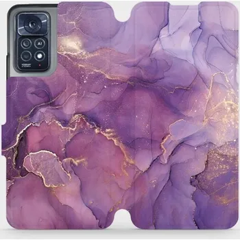 Pouzdro na mobilní telefon Flipové pouzdro Mobiwear - Xiaomi Redmi Note 11 Pro 5G - VP20S Fialový mramor (Knížkové flip pouzdro, obal, kryt na mobil Xiaomi Redmi Note 11 Pro 5G - VP20S Fialový mramor, materiál Umělá kůže + TPU - ochrana 360°, stojánek, silikonová vanička, magnetick