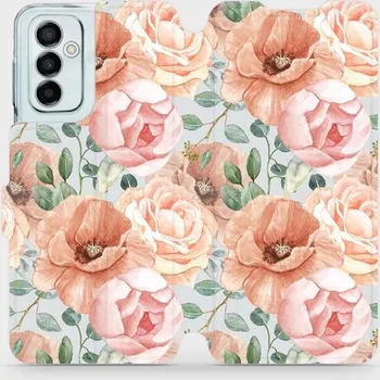 Pouzdro na mobilní telefon Flipové pouzdro Mobiwear - Samsung Galaxy M23 5G - MP02S Pastelové květy (Knížkové flip pouzdro, obal, kryt na mobil Samsung Galaxy M23 5G - MP02S Pastelové květy, materiál Umělá kůže + TPU - ochrana 360°, stojánek, silikonová vanička, magnetické zavírání