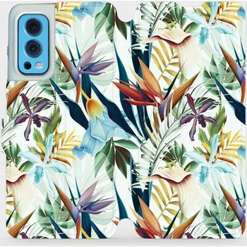 Pouzdro na mobilní telefon Flipové pouzdro Mobiwear - OnePlus Nord 2 5G - M071P Flóra (Knížkové flip pouzdro, obal, kryt na mobil OnePlus Nord 2 5G - M071P Flóra, materiál Umělá kůže + TPU - ochrana 360°, stojánek, silikonová vanička, magnetické zavírání)