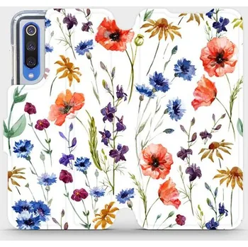 Pouzdro na mobilní telefon Flipové pouzdro Mobiwear - Xiaomi Mi 9 SE - MP04S Luční kvítí (Knížkové flip pouzdro, obal, kryt na mobil Xiaomi Mi 9 SE - MP04S Luční kvítí, materiál Umělá kůže + TPU - ochrana 360°, stojánek, silikonová vanička, magnetické zavírání)