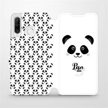 Pouzdro na mobilní telefon Flipové pouzdro Mobiwear - Huawei P30 Lite - M030P Panda Amálka (Knížkové flip pouzdro, obal, kryt na mobil Huawei P30 Lite - M030P Panda Amálka, materiál Umělá kůže + TPU - ochrana 360°, stojánek, silikonová vanička, magnetické zavírání)