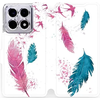 Pouzdro na mobilní telefon Flipové pouzdro Mobiwear - Xiaomi 14T Pro - MR08S Pírka (Knížkové flip pouzdro, obal, kryt na mobil Xiaomi 14T Pro - MR08S Pírka, materiál Umělá kůže + TPU - ochrana 360°, stojánek, silikonová vanička, magnetické zavírání)