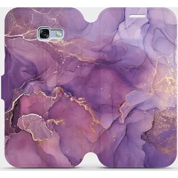 Pouzdro na mobilní telefon Flipové pouzdro Mobiwear - Samsung Galaxy A5 2017 - VP20S Fialový mramor (Knížkové flip pouzdro, obal, kryt na mobil Samsung Galaxy A5 2017 - VP20S Fialový mramor, materiál Umělá kůže + TPU - ochrana 360°, stojánek, silikonová vanička, magnetické zavírání