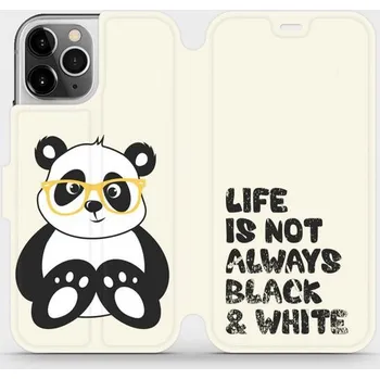 Pouzdro na mobilní telefon Flipové pouzdro Mobiwear - Apple iPhone 12 Pro - M041S Panda - life is not always black and white (Knížkové flip pouzdro, obal, kryt na mobil Apple iPhone 12 Pro - M041S Panda - life is not always black and white, materiál Umělá kůže + TPU - ochrana 360°,