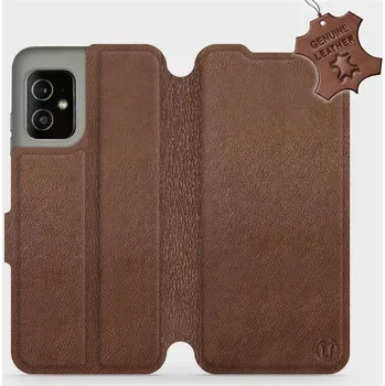 Pouzdro na mobilní telefon Kožené flip pouzdro Mobiwear - Asus Zenfone 8 - Hnědé (Kožené knížkové pouzdro, obal, kryt na mobil Asus Zenfone 8, Hnědé, materiál Genuine Leather, ochrana 360°, stojánek, silikonová vanička, magnetické zavírání)