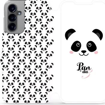 Pouzdro na mobilní telefon Flipové pouzdro Mobiwear - Samsung Galaxy A14 LTE / 5G - M030P Panda Amálka (Knížkové flip pouzdro, obal, kryt na mobil Samsung Galaxy A14 LTE / 5G - M030P Panda Amálka, materiál Umělá kůže + TPU - ochrana 360°, stojánek, silikonová vanička, magnetické)