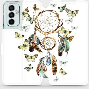 Pouzdro na mobilní telefon Flipové pouzdro Mobiwear - Samsung Galaxy M23 5G - M001P Lapač a motýlci (Knížkové flip pouzdro, obal, kryt na mobil Samsung Galaxy M23 5G - M001P Lapač a motýlci, materiál Umělá kůže + TPU - ochrana 360°, stojánek, silikonová vanička, magnetické zavírání