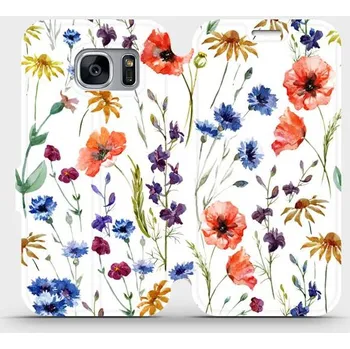 Pouzdro na mobilní telefon Flipové pouzdro Mobiwear - Samsung Galaxy S7 Edge - MP04S Luční kvítí (Knížkové flip pouzdro, obal, kryt na mobil Samsung Galaxy S7 Edge - MP04S Luční kvítí, materiál Umělá kůže + TPU - ochrana 360°, stojánek, silikonová vanička, magnetické zavírání)