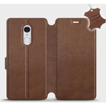 Pouzdro na mobilní telefon Kožené flip pouzdro Mobiwear - Xiaomi Redmi Note 4 Global - Hnědé (Kožené knížkové pouzdro, obal, kryt na mobil Xiaomi Redmi Note 4 Global, Hnědé, materiál Genuine Leather, ochrana 360°, stojánek, silikonová vanička, magnetické zavírání)