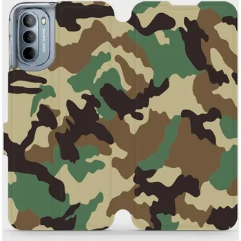 Pouzdro na mobilní telefon Flipové pouzdro Mobiwear - Motorola Moto G31 - V111P Maskáče (Knížkové flip pouzdro, obal, kryt na mobil Motorola Moto G31 - V111P Maskáče, materiál Umělá kůže + TPU - ochrana 360°, stojánek, silikonová vanička, magnetické zavírání)