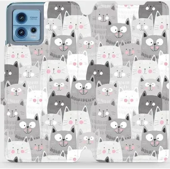 Pouzdro na mobilní telefon Flipové pouzdro Mobiwear - Motorola Moto G72 - M099P Kočičky (Knížkové flip pouzdro, obal, kryt na mobil Motorola Moto G72 - M099P Kočičky, materiál Umělá kůže + TPU - ochrana 360°, stojánek, silikonová vanička, magnetické zavírání)