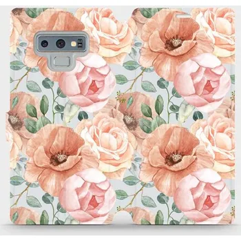 Pouzdro na mobilní telefon Flipové pouzdro Mobiwear - Samsung Galaxy Note 9 - MP02S Pastelové květy (Knížkové flip pouzdro, obal, kryt na mobil Samsung Galaxy Note 9 - MP02S Pastelové květy, materiál Umělá kůže + TPU - ochrana 360°, stojánek, silikonová vanička, magnetické zavírání