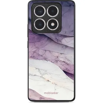 Lesklý kryt Mobiwear Glossy - Xiaomi 14T - G028G - Bílý a fialový mramor (Prémiové lesklé pouzdro, obal, kryt Mobiwear Glossy na mobil Xiaomi 14T - G028G - Bílý a fialový mramor, materiál Plast + TPU silikon - krytí po všech stranách, neošoupatelný potisk