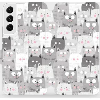 Pouzdro na mobilní telefon Flipové pouzdro Mobiwear - Samsung Galaxy S22 - M099P Kočičky (Knížkové flip pouzdro, obal, kryt na mobil Samsung Galaxy S22 - M099P Kočičky, materiál Umělá kůže + TPU - ochrana 360°, stojánek, silikonová vanička, magnetické zavírání)