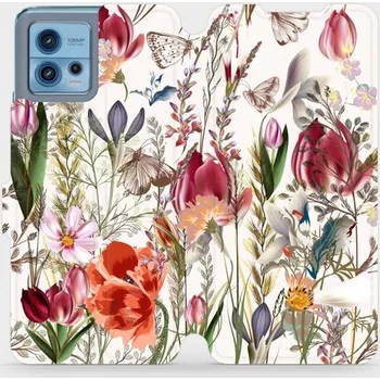 Pouzdro na mobilní telefon Flipové pouzdro Mobiwear - Motorola Moto G72 - MP01S Rozkvetlá louka (Knížkové flip pouzdro, obal, kryt na mobil Motorola Moto G72 - MP01S Rozkvetlá louka, materiál Umělá kůže + TPU - ochrana 360°, stojánek, silikonová vanička, magnetické zavírání)