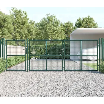 OMAXI Pletivá zahradní branka zelená 400 x 125 cm pozinkovaná ocel 845179