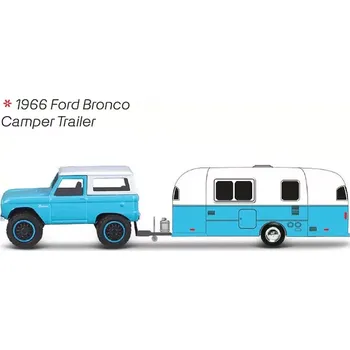 autíčko Ford Bronco 1966 + Camper Trailer (sběratelský model, určeno pouze k vystavení)