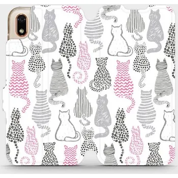 Pouzdro na mobilní telefon Flipové pouzdro Mobiwear - Huawei Y5 2019 / Honor 8S - MX01S Kočičí zádíčka (Knížkové flip pouzdro, obal, kryt na mobil Huawei Y5 2019 / Honor 8S - MX01S Kočičí zádíčka, materiál Umělá kůže + TPU - ochrana 360°, stojánek, silikonová vanička, magnetické)