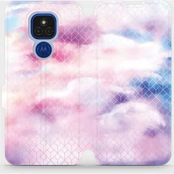 Pouzdro na mobilní telefon Flipové pouzdro Mobiwear - Motorola Moto E7 Plus - MR02S Vodovkové obrazce (Knížkové flip pouzdro, obal, kryt na mobil Motorola Moto E7 Plus - MR02S Vodovkové obrazce, materiál Umělá kůže + TPU - ochrana 360°, stojánek, silikonová vanička, magnetické)