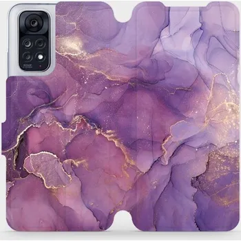 Pouzdro na mobilní telefon Flipové pouzdro Mobiwear - Xiaomi Redmi Note 11 - VP20S Fialový mramor (Knížkové flip pouzdro, obal, kryt na mobil Xiaomi Redmi Note 11 - VP20S Fialový mramor, materiál Umělá kůže + TPU - ochrana 360°, stojánek, silikonová vanička, magnetické zavírání)