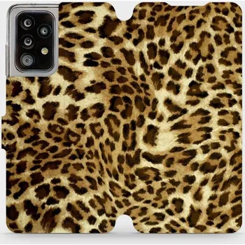 Pouzdro na mobilní telefon Flipové pouzdro Mobiwear - Samsung Galaxy A52 5G / A52s 5G - VA33P Leopardí vzor (Knížkové flip pouzdro, obal, kryt na mobil Samsung Galaxy A52 5G / A52s 5G - VA33P Leopardí vzor, materiál Umělá kůže + TPU - ochrana 360°, stojánek, silikonová vanička,)