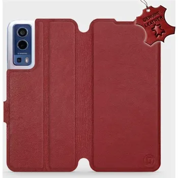 Pouzdro na mobilní telefon Kožené flip pouzdro Mobiwear - Vivo Y72 5G / Vivo Y52 5G - Tmavě červené (Kožené knížkové pouzdro, obal, kryt na mobil Vivo Y72 5G / Vivo Y52 5G, Tmavě červené, materiál Genuine Leather, ochrana 360°, stojánek, silikonová vanička, magnetické zavírání)