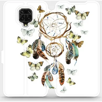Pouzdro na mobilní telefon Flipové pouzdro Mobiwear - Xiaomi Redmi Note 9 Pro - M001P Lapač a motýlci (Knížkové flip pouzdro, obal, kryt na mobil Xiaomi Redmi Note 9 Pro - M001P Lapač a motýlci, materiál Umělá kůže + TPU - ochrana 360°, stojánek, silikonová vanička, magnetické)