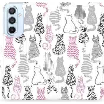 Pouzdro na mobilní telefon Flipové pouzdro Mobiwear - Samsung Galaxy A54 5G - MX01S Kočičí zádíčka (Knížkové flip pouzdro, obal, kryt na mobil Samsung Galaxy A54 5G - MX01S Kočičí zádíčka, materiál Umělá kůže + TPU - ochrana 360°, stojánek, silikonová vanička, magnetické zavírání)