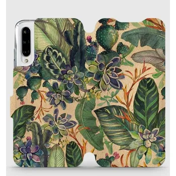 Pouzdro na mobilní telefon Flipové pouzdro Mobiwear - Xiaomi Mi A3 - VP05S Sukulenty (Knížkové flip pouzdro, obal, kryt na mobil Xiaomi Mi A3 - VP05S Sukulenty, materiál Umělá kůže + TPU - ochrana 360°, stojánek, silikonová vanička, magnetické zavírání)