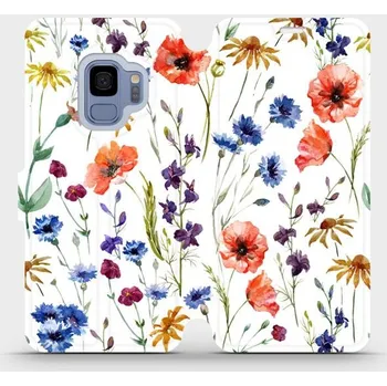 Pouzdro na mobilní telefon Flipové pouzdro Mobiwear - Samsung Galaxy S9 - MP04S Luční kvítí (Knížkové flip pouzdro, obal, kryt na mobil Samsung Galaxy S9 - MP04S Luční kvítí, materiál Umělá kůže + TPU - ochrana 360°, stojánek, silikonová vanička, magnetické zavírání)