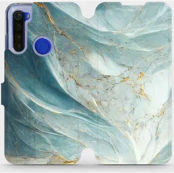 Telefonní příslušenství Flipové pouzdro Mobiwear - Xiaomi Redmi Note 8T - VP34S Zelenkavý a zlatavý mramor (Knížkové flip pouzdro, obal, kryt na mobil Xiaomi Redmi Note 8T - VP34S Zelenkavý a zlatavý mramor, materiál Umělá kůže + TPU - ochrana 360°, stojánek, silikonová vanička,