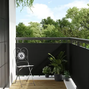 Plot OMAXI Balkonová zástěna černá 400 x 80 cm polyratan 431218