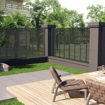 Plot OMAXI Lamelový plot WPC 180 x 180 cm tmavě šedý 761434