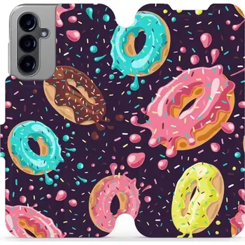 Pouzdro na mobilní telefon Flipové pouzdro Mobiwear - Samsung Galaxy A14 LTE / 5G - VP19S Donutky (Knížkové flip pouzdro, obal, kryt na mobil Samsung Galaxy A14 LTE / 5G - VP19S Donutky, materiál Umělá kůže + TPU - ochrana 360°, stojánek, silikonová vanička, magnetické zavírání)