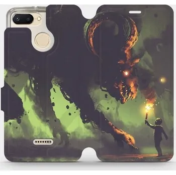 Pouzdro na mobilní telefon Flipové pouzdro Mobiwear - Xiaomi Redmi 6 - VA08P Příšera a kluk s pochodní (Knížkové flip pouzdro, obal, kryt na mobil Xiaomi Redmi 6 - VA08P Příšera a kluk s pochodní, materiál Umělá kůže + TPU - ochrana 360°, stojánek, silikonová vanička, magnetické)