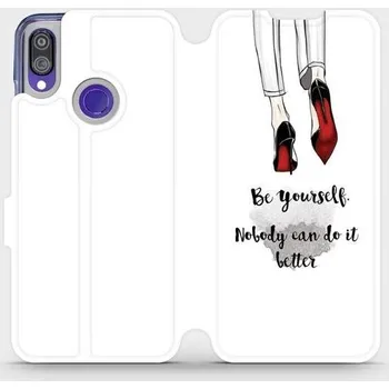 Pouzdro na mobilní telefon Flipové pouzdro Mobiwear - Xiaomi Redmi Note 7 - M046P Be yourself (Knížkové flip pouzdro, obal, kryt na mobil Xiaomi Redmi Note 7 - M046P Be yourself, materiál Umělá kůže + TPU - ochrana 360°, stojánek, silikonová vanička, magnetické zavírání)